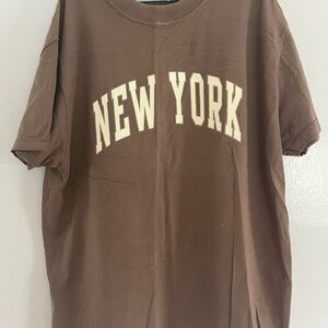 J Galt brown New York T shirt one size